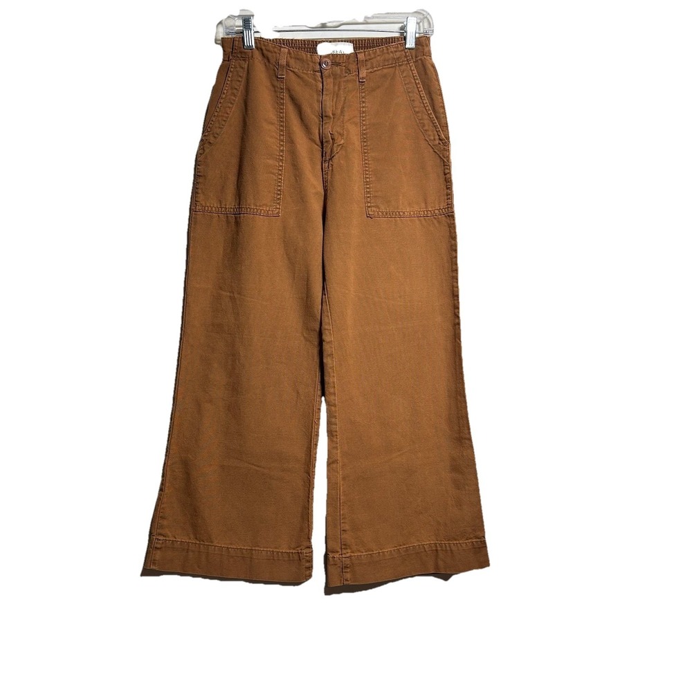 The Great Copper Rust Brown 100% Cotton The‎ General Crop Wide Leg Pants Size 28